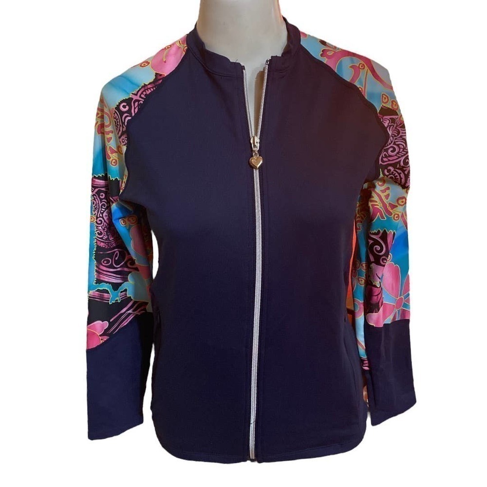 Private Island Hawaii Navy Zip Lightweight Jacket Sz S